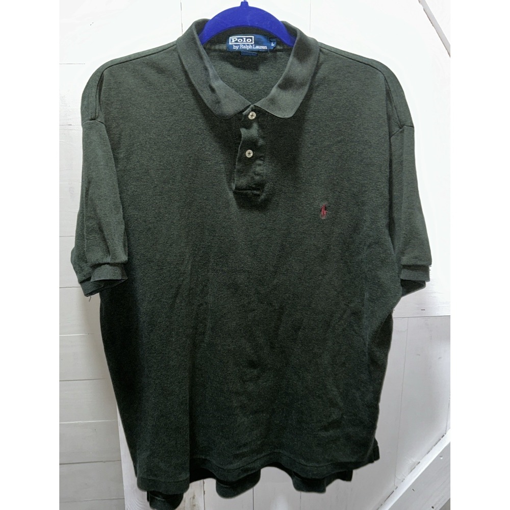 Polo By Ralph Lauren Polo Shirt Men's Size L Green Burgundy Horse